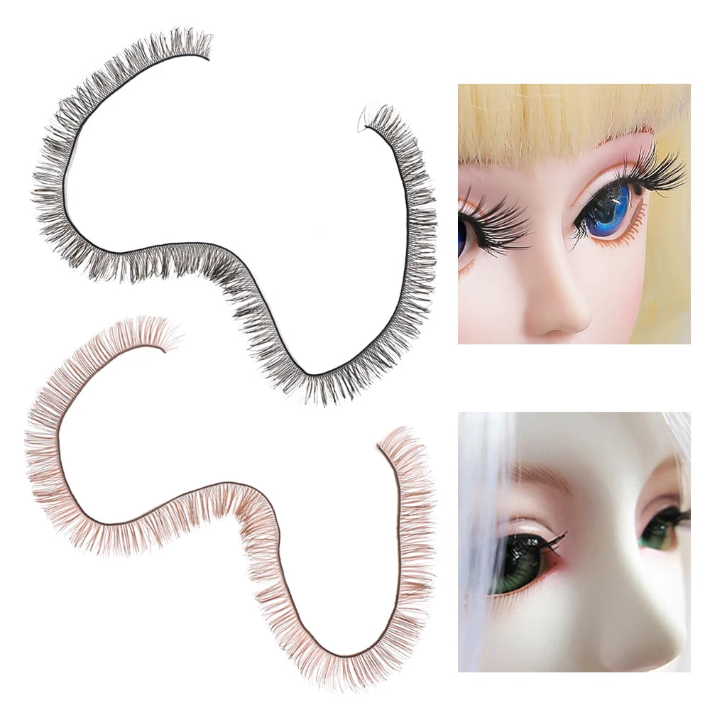 5PCS Doll False Eyelashes DIY Eye Lash Black Brown Simulation Fake Lashes For Kids Holiday Gifts Toy Decor Dolls Accessories