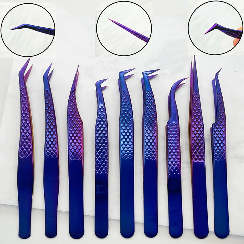 1PC Eyelash Extension Tweezers Lash Applicator Tool Stainless Curved Straight For Eyelash Tongs False Clip Makeup Nail Art Tool