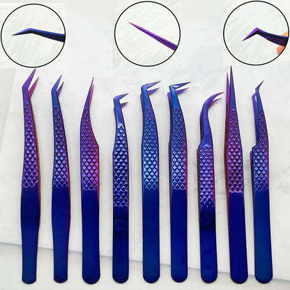 1PC Eyelash Extension Tweezers Lash Applicator Tool Stainless Curved Straight For Eyelash Tongs False Clip Makeup Nail Art Tool