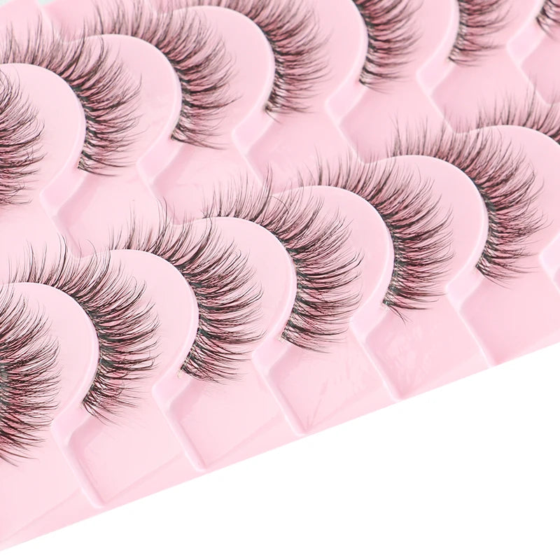 Natural Short False Mink Lashes 3/5/10 Pairs Extensions Eye Hair False Eyelashes 3D Faux Cils Soft Fluffy Eye Lashes for Beauty