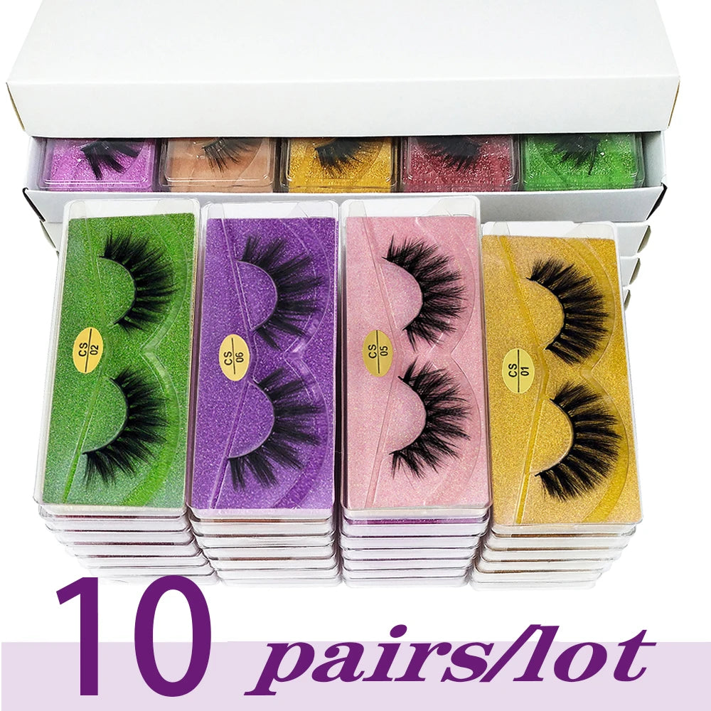 Lashes Bulk Wholesale 10/20/30/50/100 Pairs 3d Mink Lashes Natural False Eyelashes Thick Fake Eyelashes Makeup Fluffy False Lash