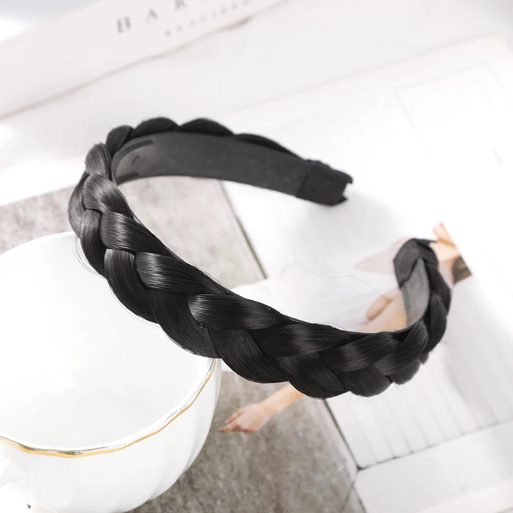 Braided Wig Headband Black Brown Fashion Hair Hoops Headband Ladies Girls Wash Face Hair Accessories Summer New Hair Bands