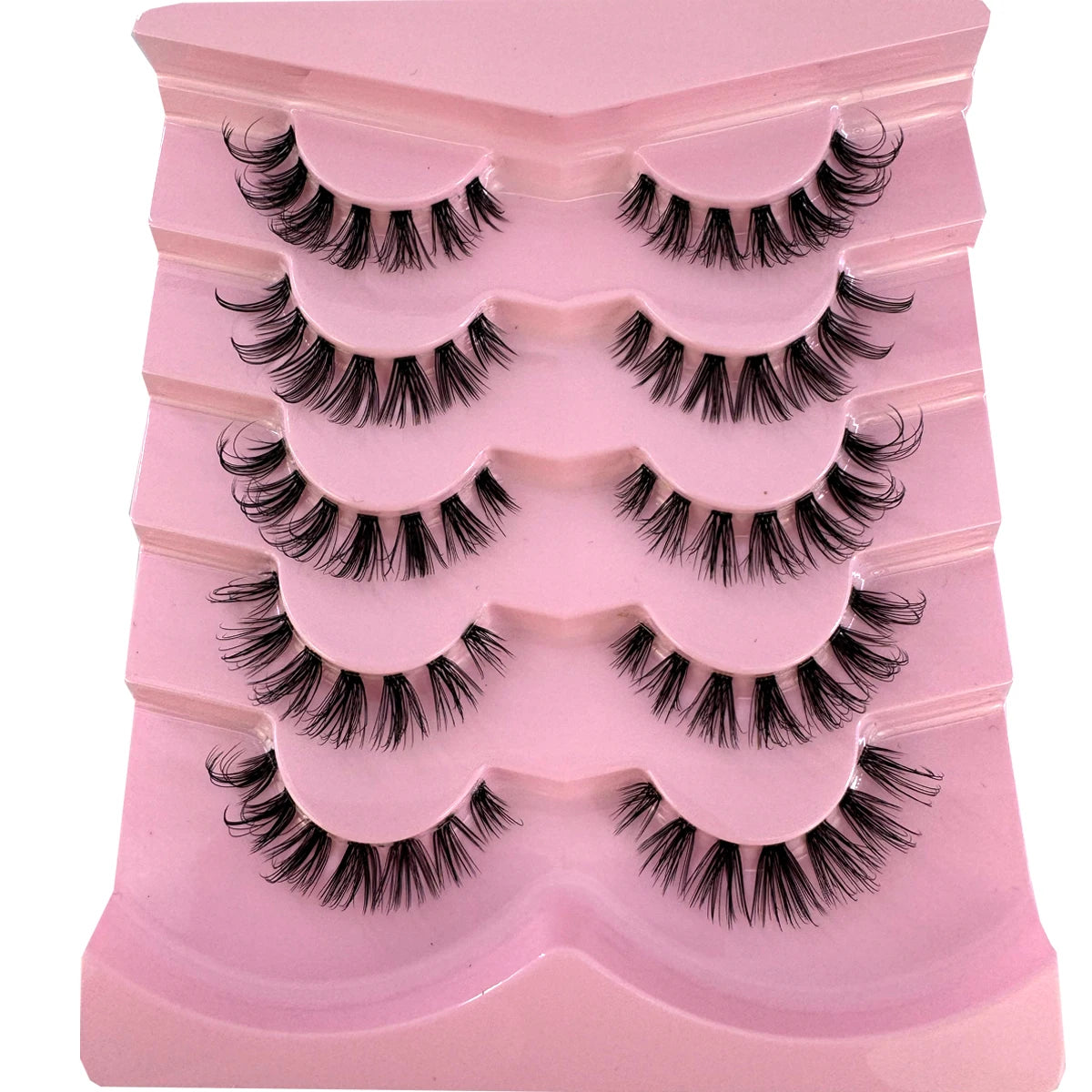 New 5 Pairs Cat Eye Lashes Faux Mink Eyelashes Natural long Manga Lashes Winged End Eye Elongated Eyelashes Fake Lashes Makeup