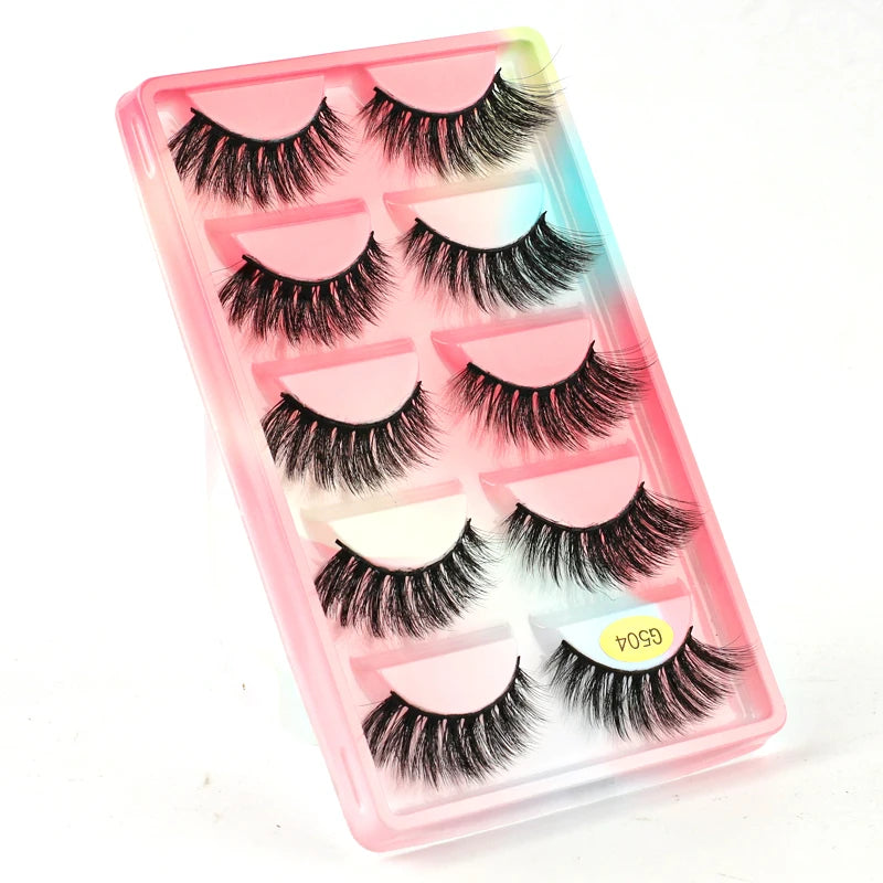 5 Pairs 3d mink eyelashes eyelash extension natural false eyelashes volume dramatic 3d lashes maquillaje mink cilios makeup tool