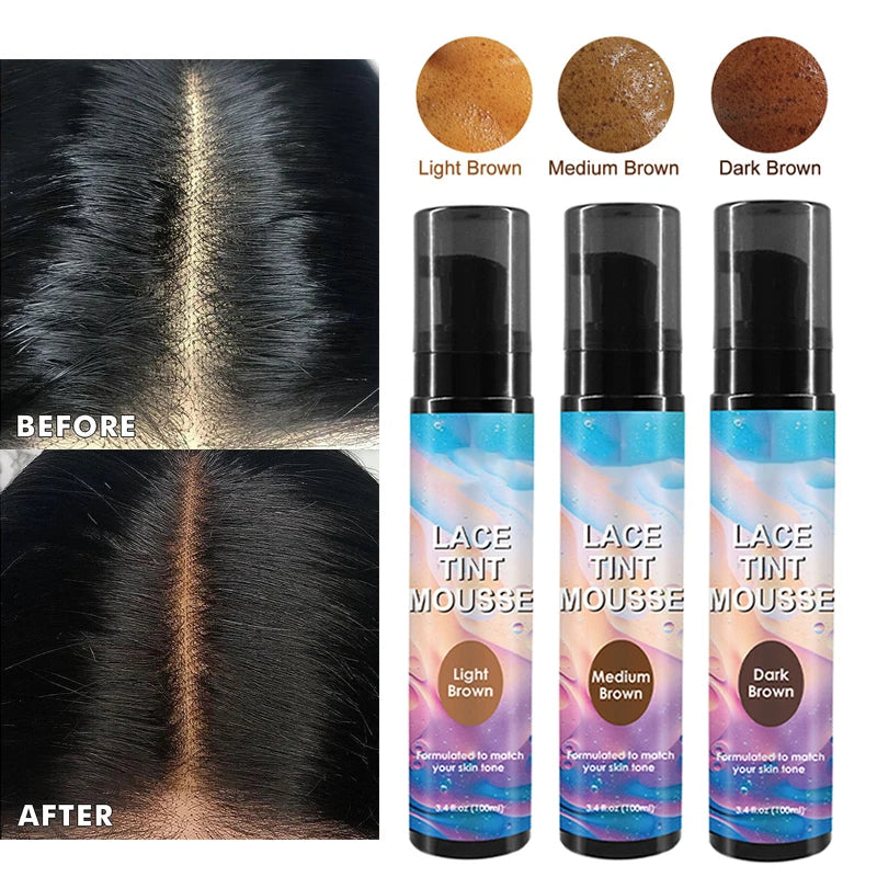 Lace Tint Mousse For Wigs Melt Tinted Wig Melting Mousse For Lace Wigs Quick Drying Lace Wig Tint Spray For Melting Baby Hairs