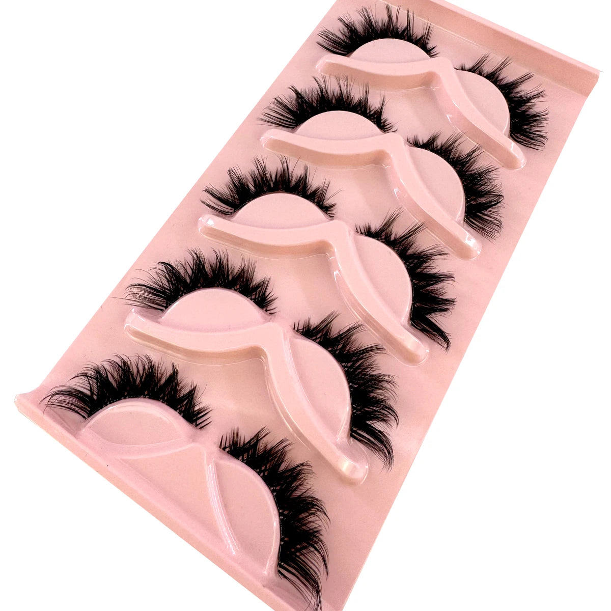 New 5 Pairs Cat Eye Lashes Faux Mink Eyelashes Natural long Manga Lashes Winged End Eye Elongated Eyelashes Fake Lashes Makeup