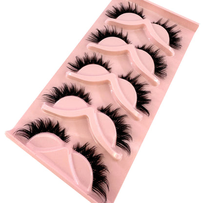 New 5 Pairs Cat Eye Lashes Faux Mink Eyelashes Natural long Manga Lashes Winged End Eye Elongated Eyelashes Fake Lashes Makeup