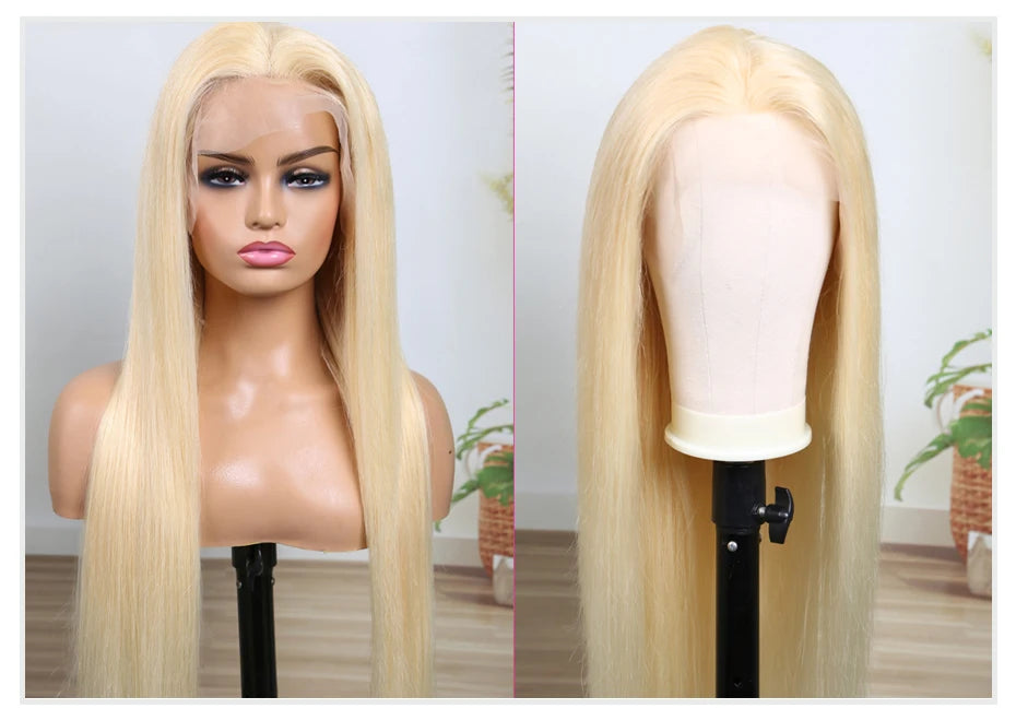 Real 13x4 13x6 HD Lace Frontal Wig 613 Blonde Lace Front Wig Human Hair Bone Straight Human Hair Wigs Pre Plucked with Baby Hair