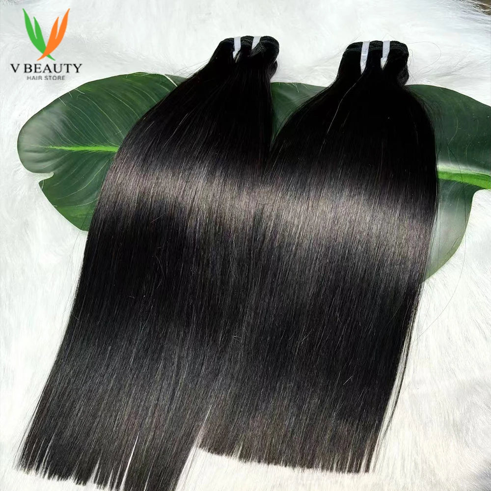 Raw Vietnamese Hair Bundles 16A Grade Virgin Human Hair Double Drawn Bone Straight Natural Color Hair Bundles Unprocessed