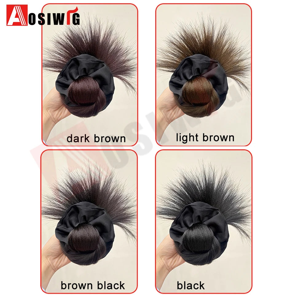 synthetic Half-tie Hair Claw Feather Shuttlecock Head Lazy Meatball Head Crab Clip Wig Catch Clip High Ponytail Hair Accessories