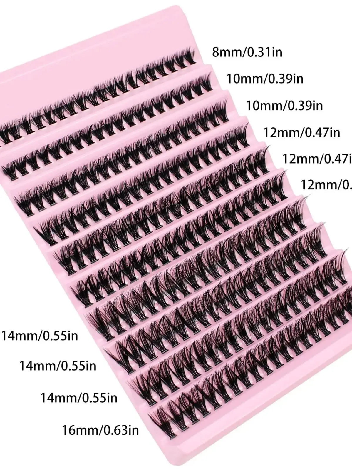 200 Pieces DIY Personal Lashes 40P Eyelash Cluster Natural Look Wispy Lashes 9-16MM D Curly Hair Personal Clusters Lashes Fluffy