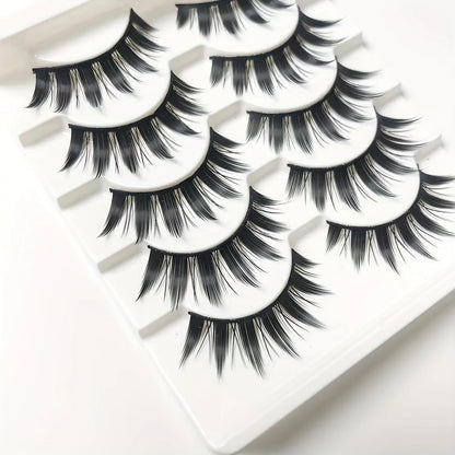 5 pairs of 3D role-playing false eyelashes -5 pairs, C-roll, mixed style dramatic false eyelashes -5 pairs of great demons