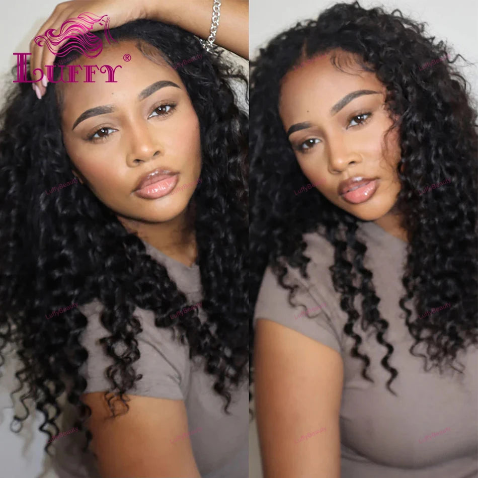 Curly Crochet Human Hair Extensions Knotless Pre-Separated Human Hair Water Wave Feather Hair Extensions 120g 100strands