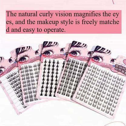 3D DIY Segment False Eyelashes – Glue-Free, Easy Wear, Reusable Cluster Lashes for Natural Korean Look & Eye-Enlarging Daily Mak