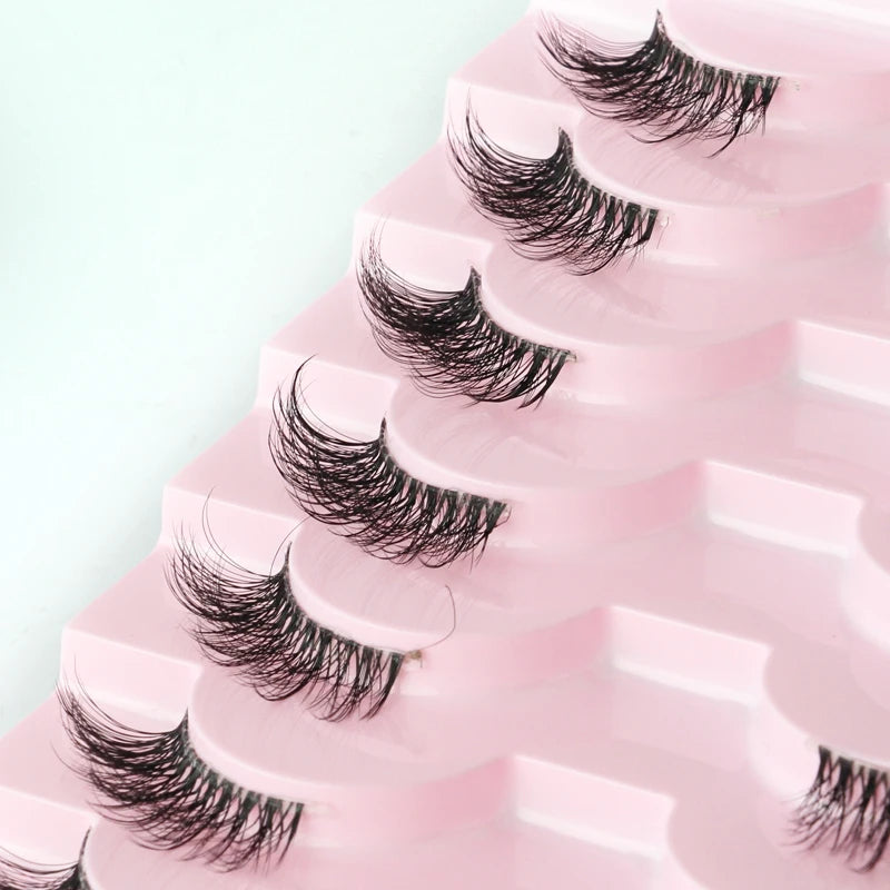 Cat Eye Lash 3/5/10 Pairs Half Lashes Natural Long False Eyelashes Wispy 3D Mink Lashes Volume Faux Cilios Extension Makeup Tool