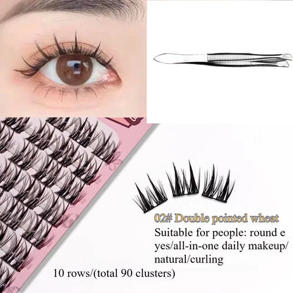 3D DIY Segment False Eyelashes – Glue-Free, Easy Wear, Reusable Cluster Lashes for Natural Korean Look & Eye-Enlarging Daily Mak