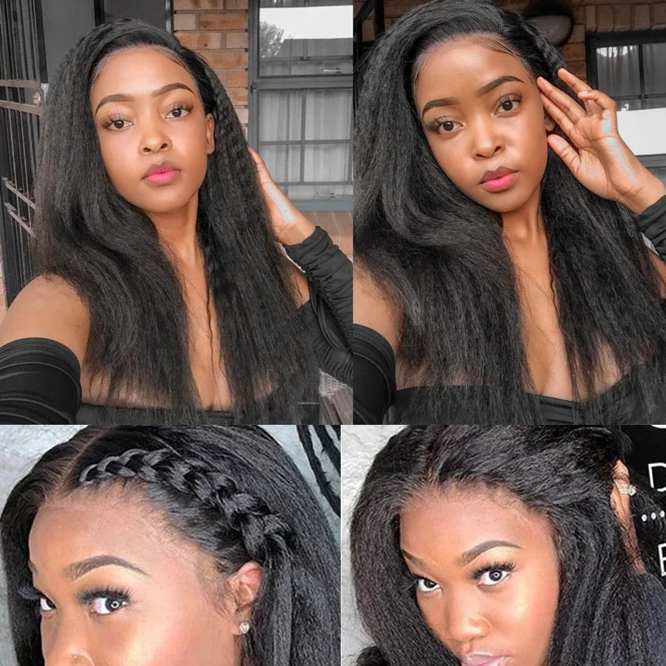 Kinky Straight Hair Bundles 100% Human Hair Extensions for Woman Cheap Yaki Straight Hair 1/3/4 Bundle Deals Natural Hair Weave