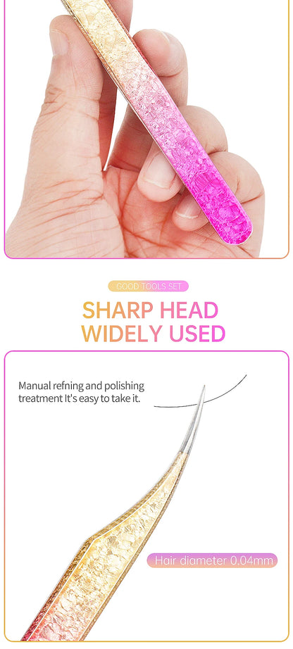 1 Pc Eyebrow Tweezers for Lashes Artists Ice Flower Anti-Static Stainless Steel Eyelash Extension Makeup Tweezer Tools