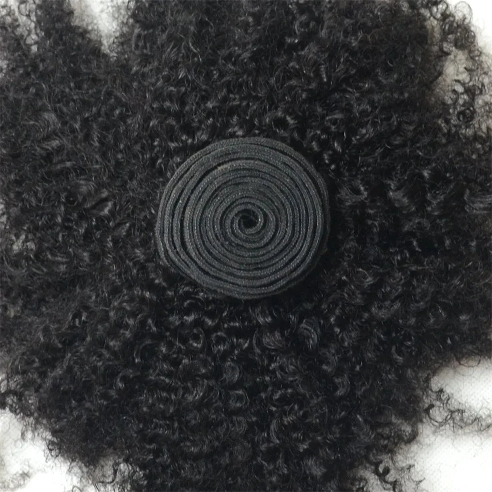 Mongolian Afro Kinky Curly Bundles Human Hair Afro Kinky Bulk Human Hair Unprocessed Virgin Hair Bundles for Women Natural Black