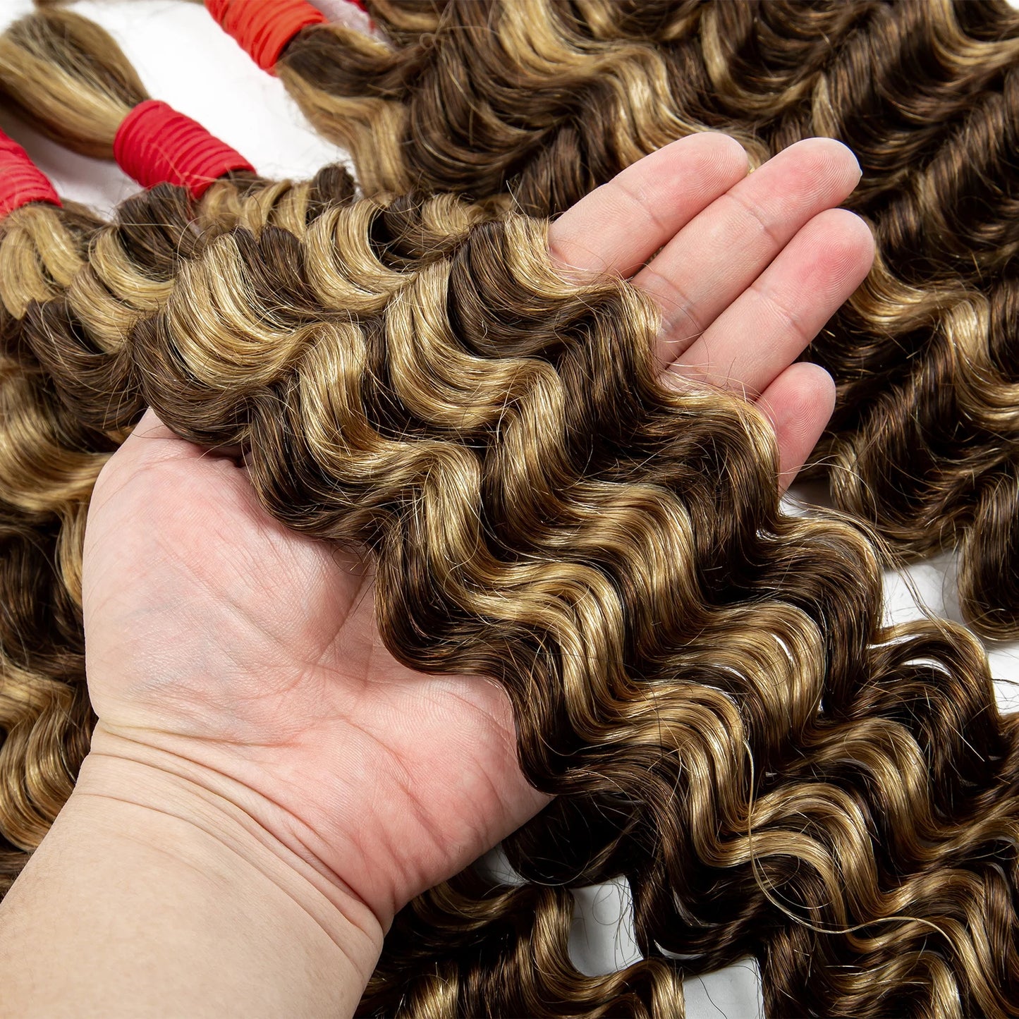 Deep Wave Bulk Human Hair for Boho Braids No Weft 100% Virgin Human Hair Bulk for Braiding Curly Extension Bundles for Women