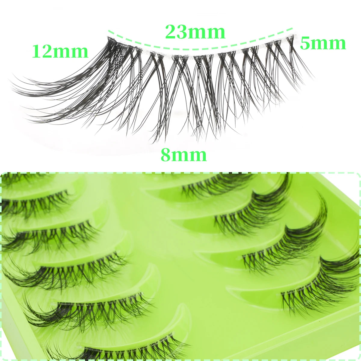3D Mink Lashes 3/10 Pairs Cat Eye Half Lashes Natural Long False Eyelashes Strip Makeup Soft Fake Eyelash Extension Make Up Tool
