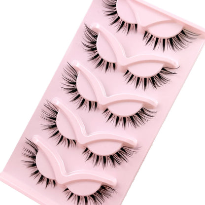 HBZGTLAD Cat Eye Lashes Natural Look Fox False Eyelashes Gorgeous Wispy & Lightweight Faux Mink Lashes for Doll Eye Makeup