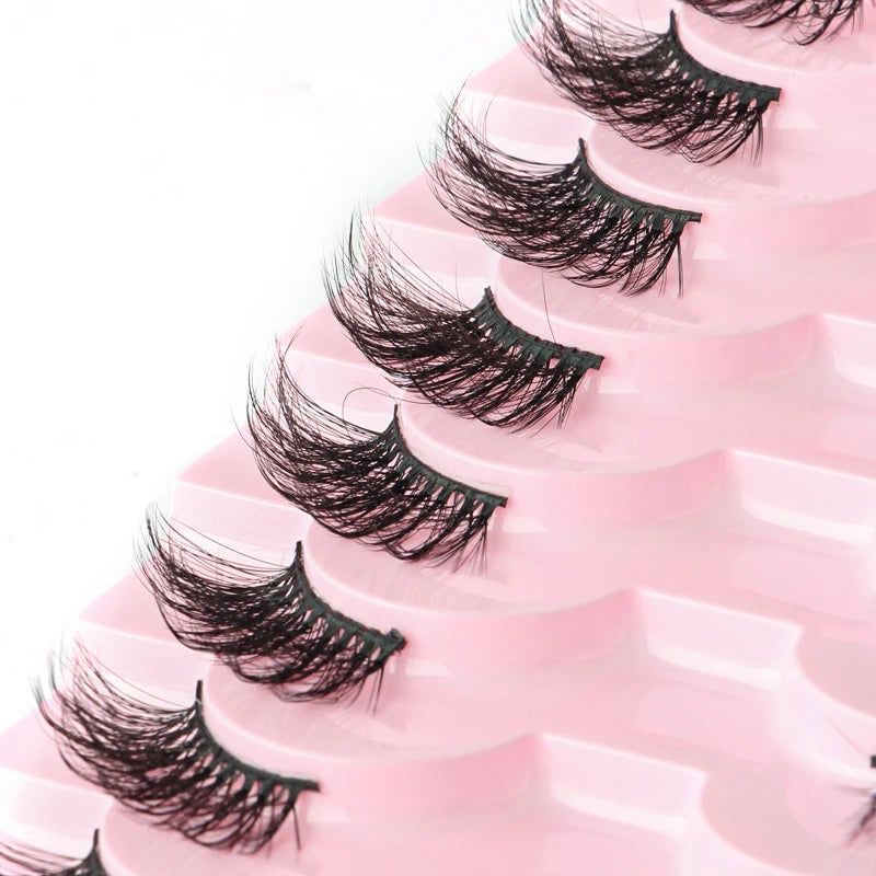 Cat Eye Lash 3/5/10 Pairs Half Lashes Natural Long False Eyelashes Wispy 3D Mink Lashes Volume Faux Cilios Extension Makeup Tool