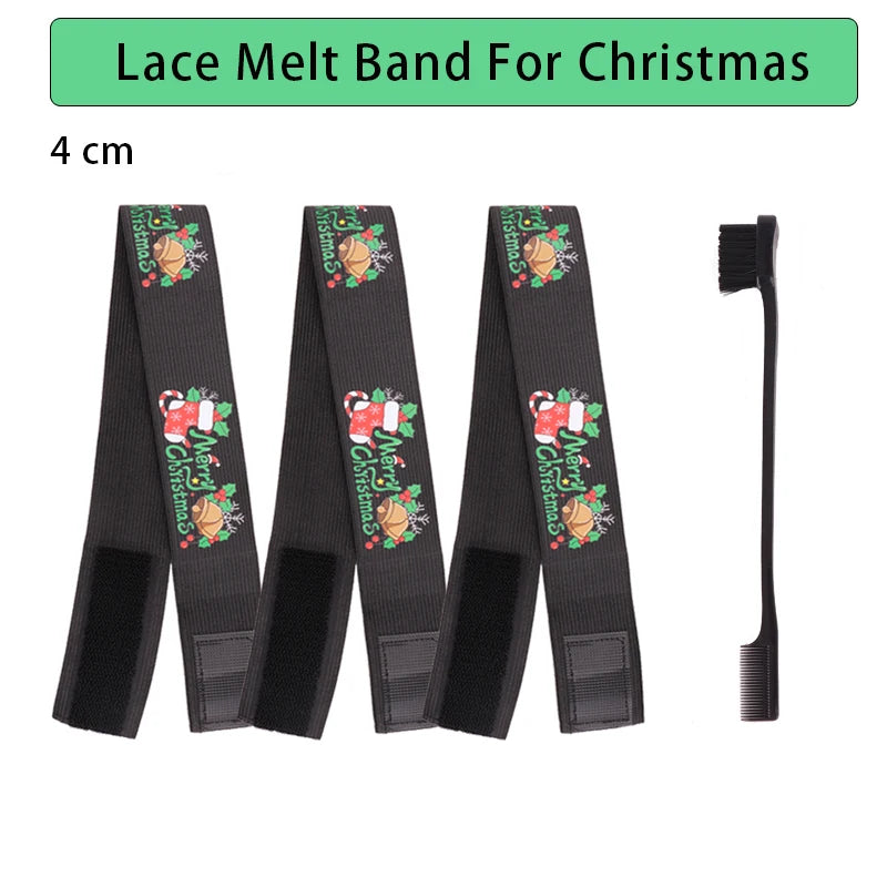 Edge Laying Scarf Elastic Headband For Wigs Lace Frontal 3Pcs Lace Melting Band With 1Pcs Double Side Edge Control Hair Comb