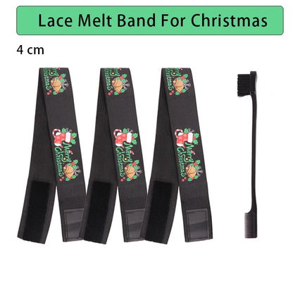 Edge Laying Scarf Elastic Headband For Wigs Lace Frontal 3Pcs Lace Melting Band With 1Pcs Double Side Edge Control Hair Comb