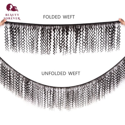 BEAUTY FOREVER Deep Wave 3 Bundles Malaysian Human Hair Weaves 100% Virgin Hair Extension Natural Color 12-26 inch