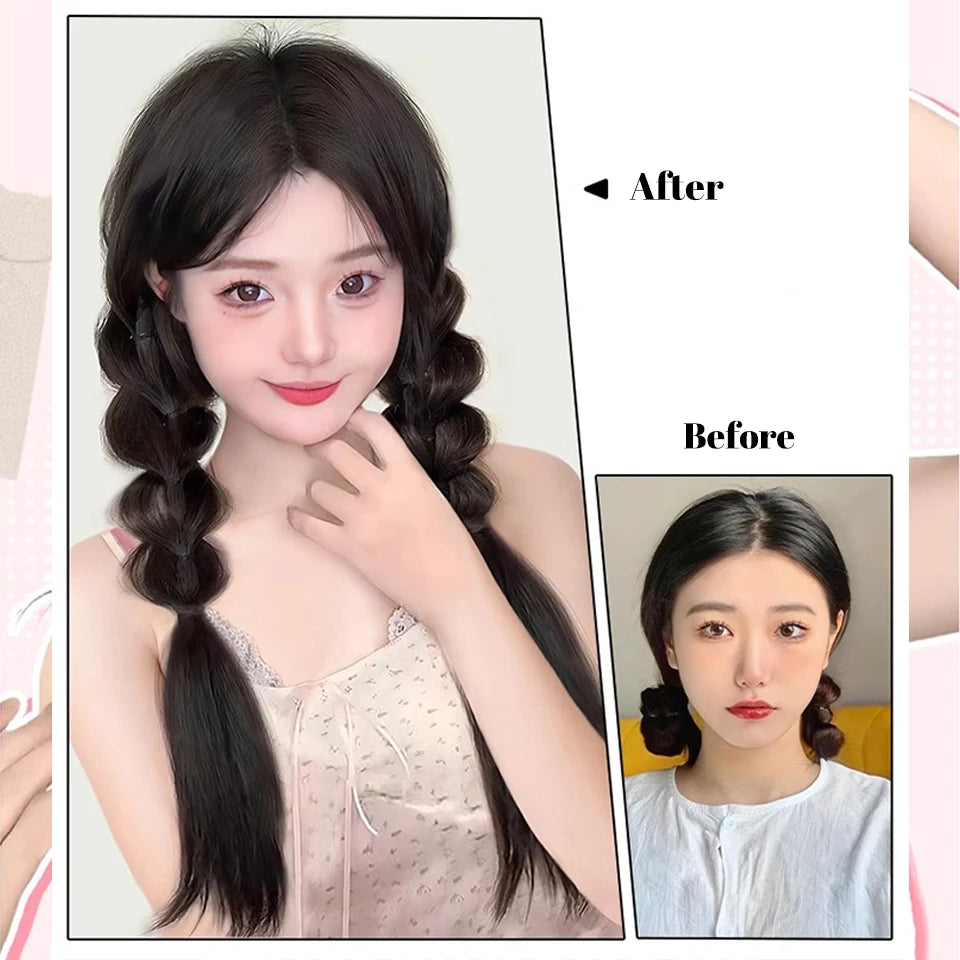 Ponytail Extension Bow Claw Curly Wavy Clip in Hairpiece Ponytail Hair Extensions Long Pony Tail Synthetic for Women Girl Daily