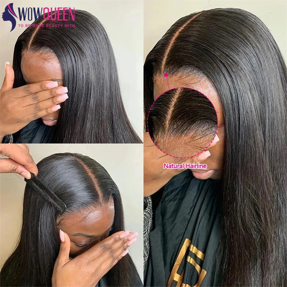 Glueless Short Bob Hair Wig Human Hair Ready To Wear Straight Transprent 4x4 Lace Closure Wigs For Women Brazilian Human Hair