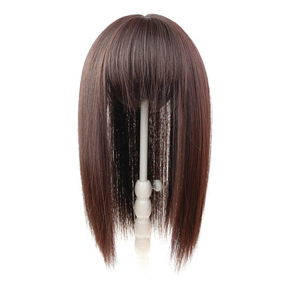 25cm Wig Piece Straight Hair Toppers Hairpiece Anti-Slip Clip In Women Bangs Fringe Natural Hair Extensions Wig
