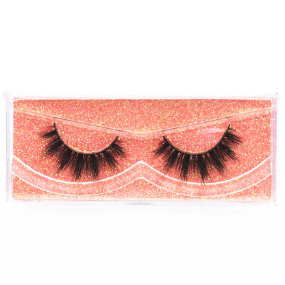 3D Mink Lashes Fluttery 3D Mink Lash Baby Doll Look Makeup Mink False Eyelash Round Shape 15mm Wispy Natural Eyelashes Full Lash