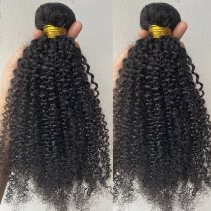 Afro Kinky Curly Bundles Human Hair Afro Kinky  Human Hair Unprocessed Virgin Hair Bundles for Women Natural Black