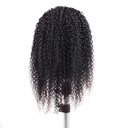 Human Hair Headband Wig Kinky Curly Full Machine Made Brazilian Remy Human Hair Wigs For Women 180% Density  Natural Color