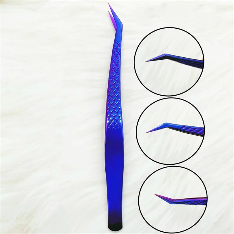1PC Eyelash Extension Tweezers Lash Applicator Tool Stainless Curved Straight For Eyelash Tongs False Clip Makeup Nail Art Tool