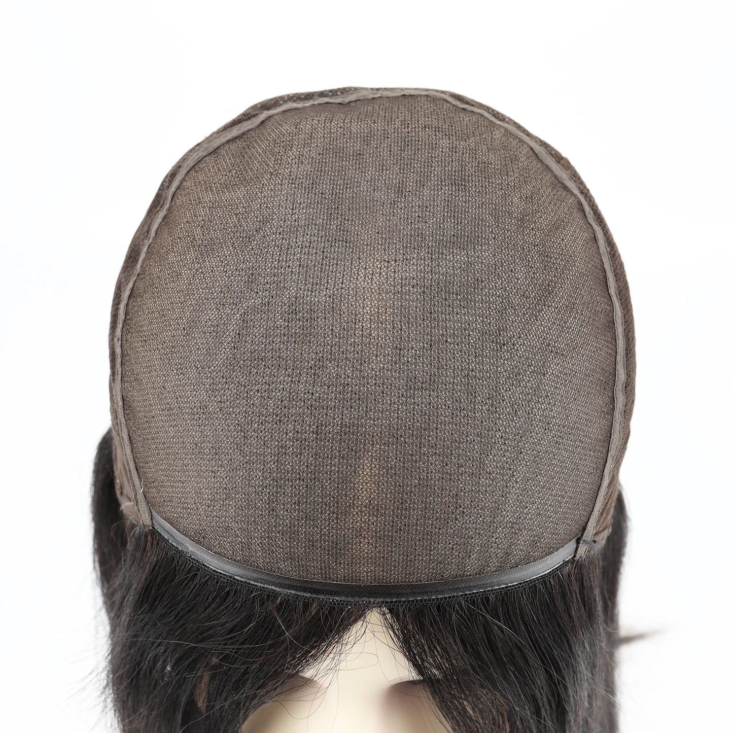 Full Lace Silk Base Wig with PU Front 18" Remy Human Hair Wig for Women Natural Black Silk Top Glueless Wig Natural Scalp