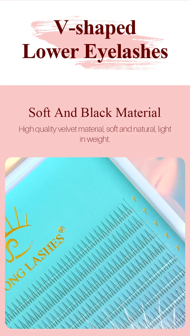 Song Lashes A Shape Wispy Fairy+V-shaped Lower Eyelashes+Wispy Spikes High Quality Eyelash Extension Group Makeup Supplies