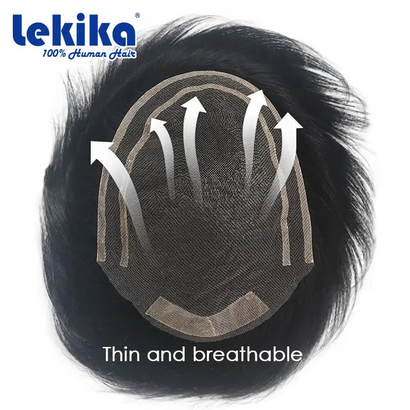 Male Hair Fine Welded Mono Base Wigs for Men Replacement Systems Natural Human Hair Toupee Men Breathable Male Wig Free Shipping