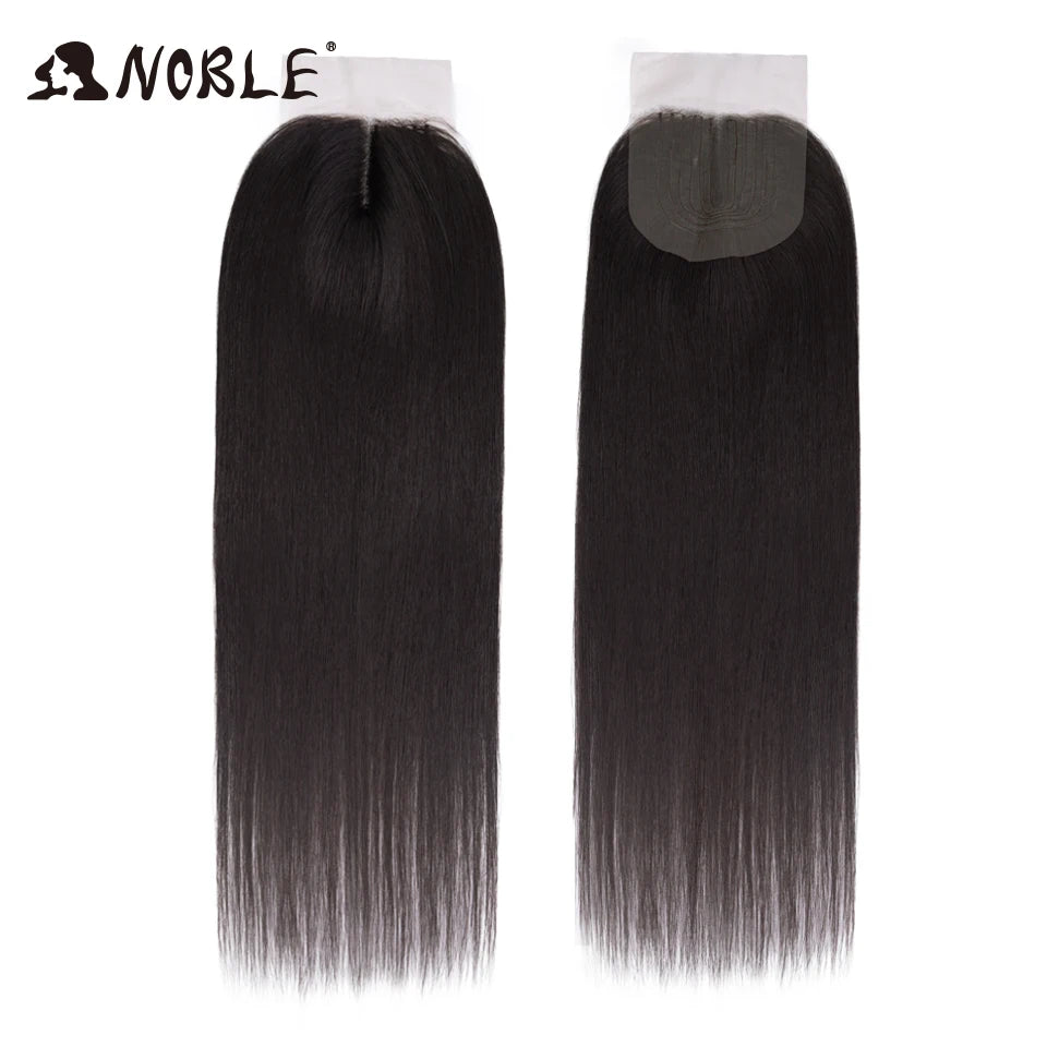 Straight Hair Extensions Bundles With Frontal Closure Synthetic Hair Bundles Salon Natural Hair Yaki Straight High Temperature