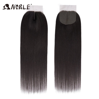 Straight Hair Extensions Bundles With Frontal Closure Synthetic Hair Bundles Salon Natural Hair Yaki Straight High Temperature