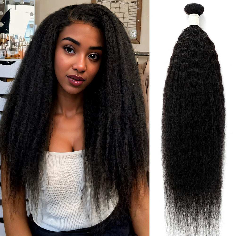 Yaki Kinky StraightHuman Hair Bundles 100% Human Hair Extensions For Women Brazilian hair Bundles Deals Raw Hair