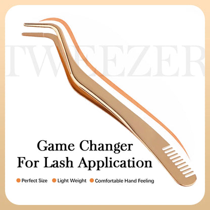 YUANZHIJIE Lash Cluster Tweezers DIY Cluster Lashes Tweezers False Eyelash Extensions Applicator Makeup Tools For Self-grafting