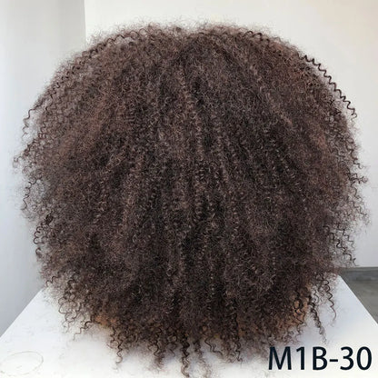 Afro Curly Wigs With Bangs For Black Women Burgundy Wig Synthetic Wine Red Hair Ombre Brown Blonde Cosplay Wig