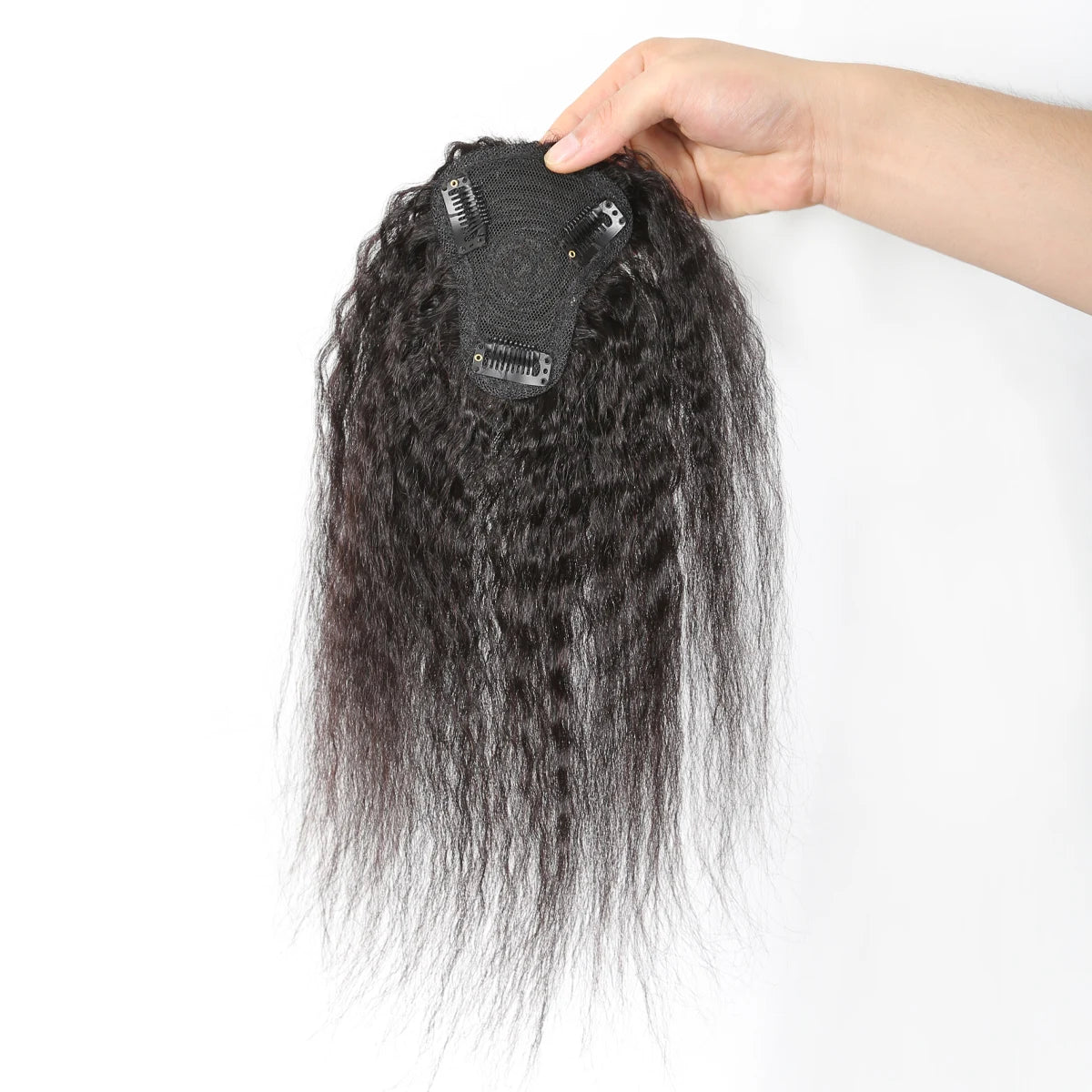 Yaki Straight Human Hair Topper Hair Piece for Thinning Hair or Covering White Hair&Increase Hair Volume,kinky straight hair