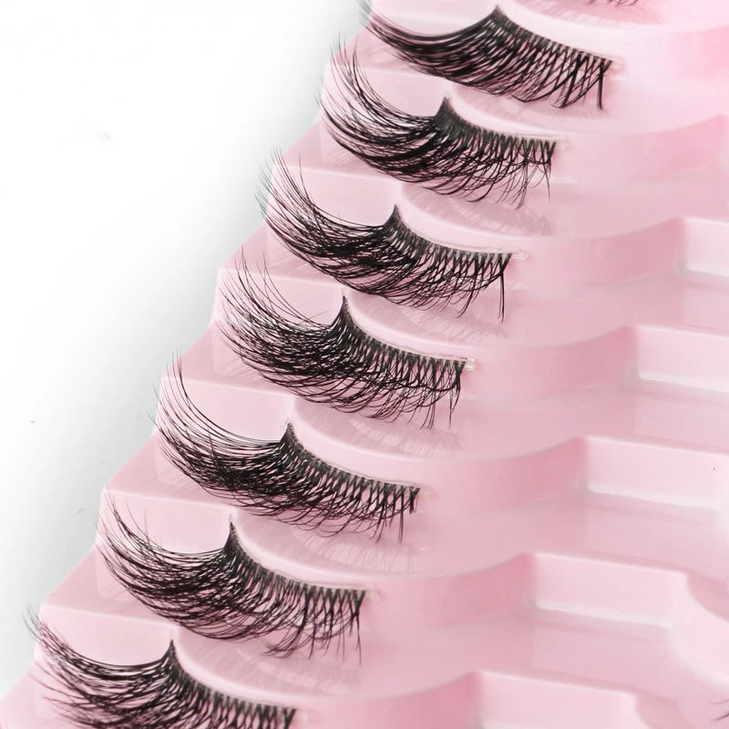 Cat Eye Lash 3/5/10 Pairs Half Lashes Natural Long False Eyelashes Wispy 3D Mink Lashes Volume Faux Cilios Extension Makeup Tool