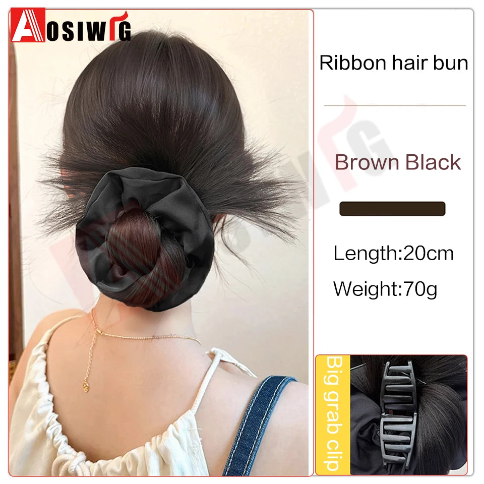 synthetic Half-tie Hair Claw Feather Shuttlecock Head Lazy Meatball Head Crab Clip Wig Catch Clip High Ponytail Hair Accessories