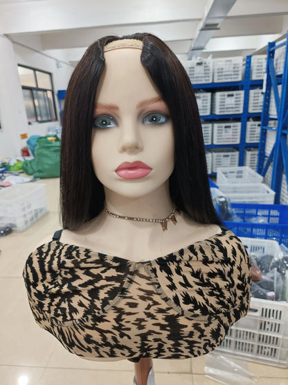 V Part Wig Human Hair No Leave Out Brazilian Straight Human Hair Wigs for Women Wigs Glueless Virgin 180%% Density