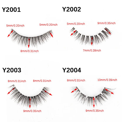 YSDO Natural Long Eyelashes 10 Pairs Wispy Soft 3D Mink Lashes Reusable Cat Eye Lashes Makeup Eyelash Extension Faux Cils